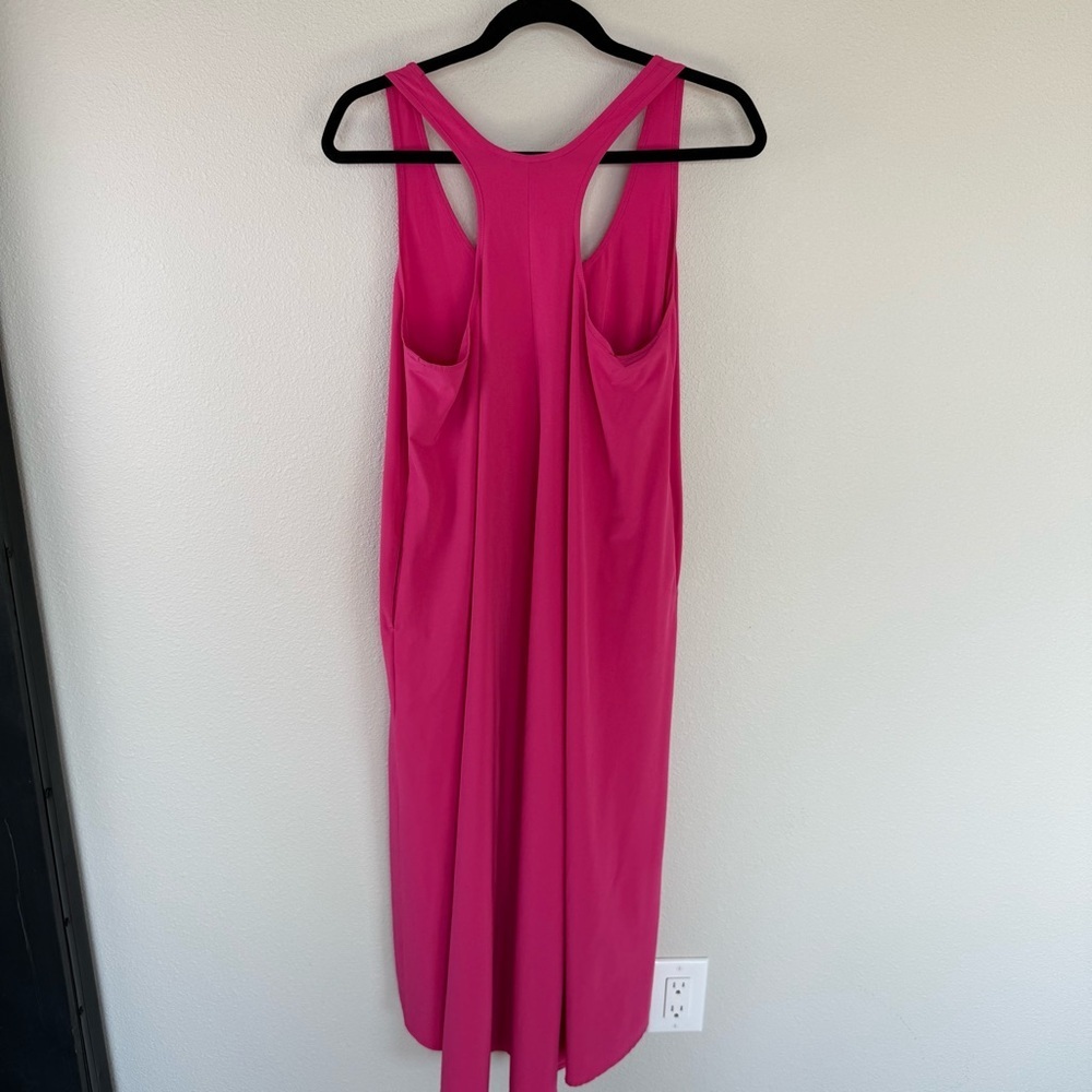 Athleta Presidio Sleeveless Racerback Dress Lightweight High-Low Hot Pink Small - Picture 10 of 12